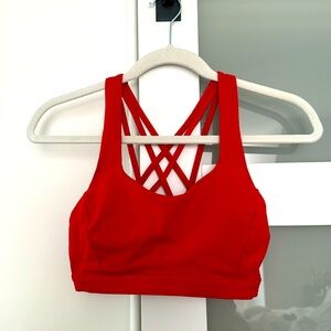 Lululemon Red Energy Strappy Sports Bra - Size 6